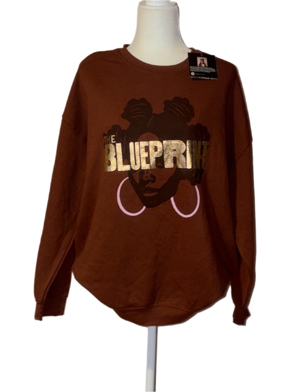 NWT Legendary Rootz Black History Month Brown Blueprint Sweatshirt Size XL